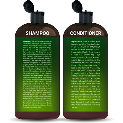First Botany Tea Tree and Eucalyptus Shampoo and Conditioner Set | Clarifying Scalp Care with Activated Charcoal, Biotin and Keratin – Sulfate-Free, Made in USA – 16 oz x 2
