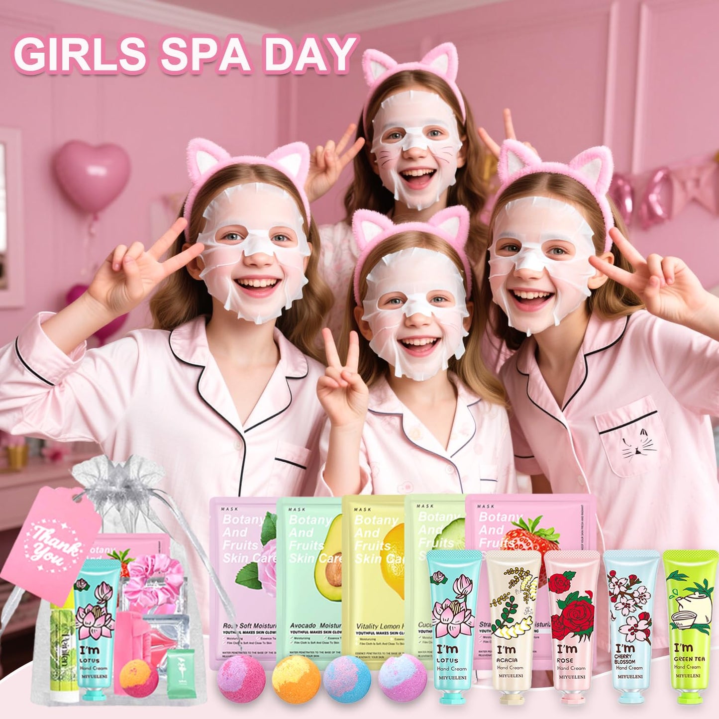 Firstfly 55PCS Spa Skincare Set for Girls 8-12 | Spa Party Favors & Gifts