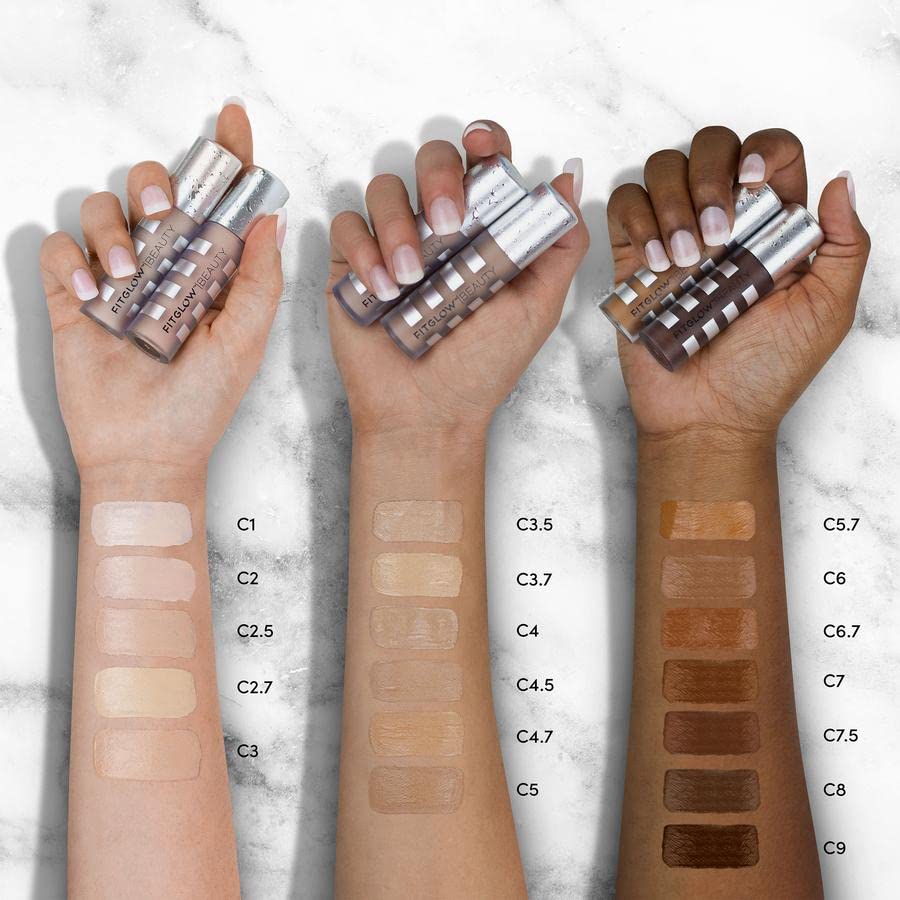 Fitglow Beauty Conceal+ – Vegan Full-Coverage Concealer with Vitamin K + Green Tea (C5.7 Deep Warm)