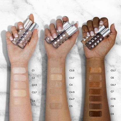 Fitglow Beauty Conceal+ – Vegan Full-Coverage Concealer with Vitamin K + Green Tea (C5.7 Deep Warm)