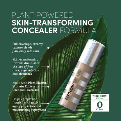 Fitglow Beauty Conceal+ – Vegan Full-Coverage Concealer with Vitamin K + Green Tea (C5.7 Deep Warm)