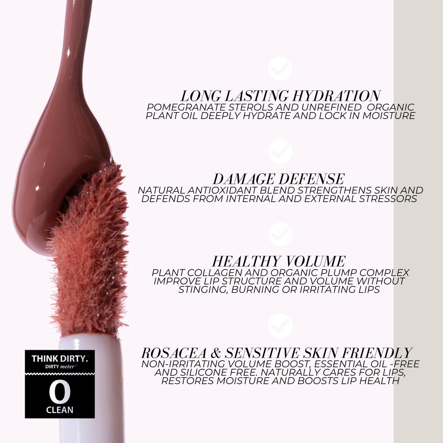 FITGLOW Beauty Lip Colour Serum Rosé | Hydrating Lip Gloss with Collagen & Pomegranate Sterols