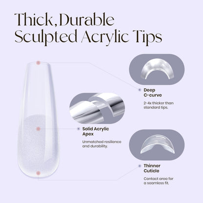 Five Angeles Tipex Instant Apex Gel Nail Tips Kit – 500pcs with UV Glue