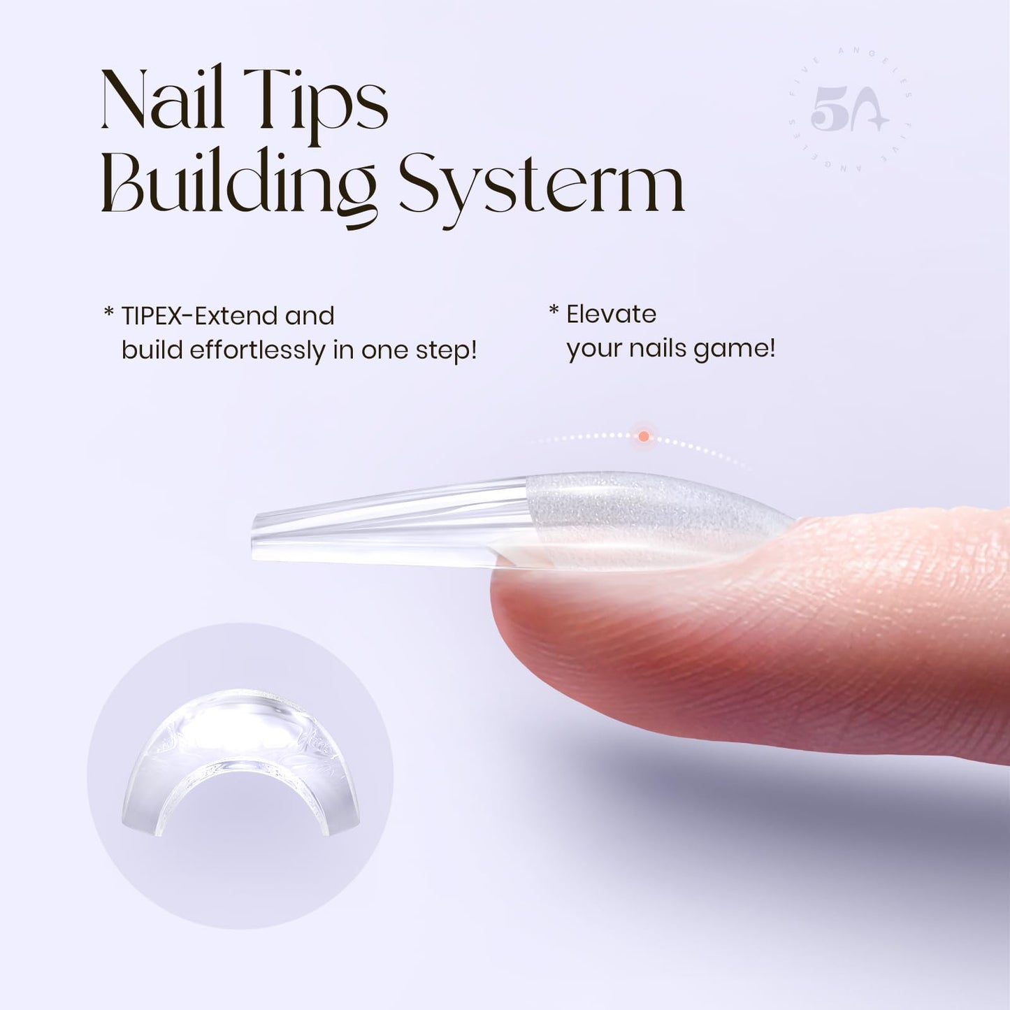 Five Angeles Tipex Instant Apex Gel Nail Tips Kit – 500pcs with UV Glue
