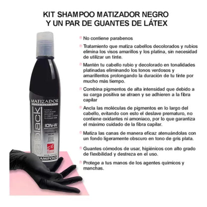 Five Brothers Le Black Purple Toning Shampoo – Neutralize Brassiness in Blonde Hair, 8.45 fl oz