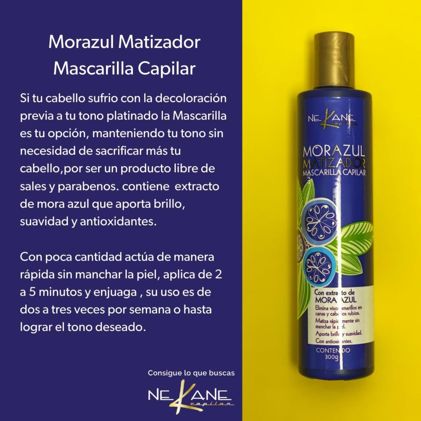 Five Brothers Nekane Azul Toning Shampoo & Hair Mask – Neutralizes Brassiness in Blonde Hair