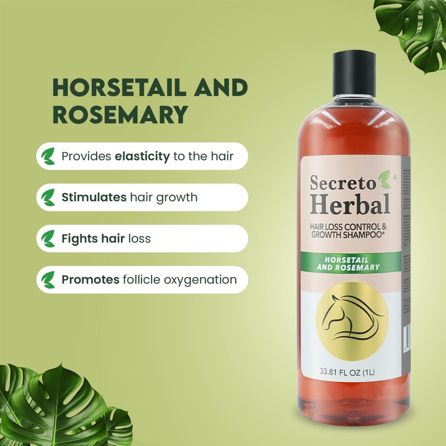 Five Brothers Products Secreto Herbal Hair Growth Shampoo – Horsetail & Rosemary, Revitalized Hair, 33.81 fl oz