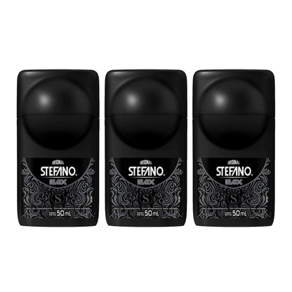 Five Brothers Stefano Black Men’s Deodorant Roll-On 3 Pack – Long-Lasting Protection, 1.69 fl oz Each