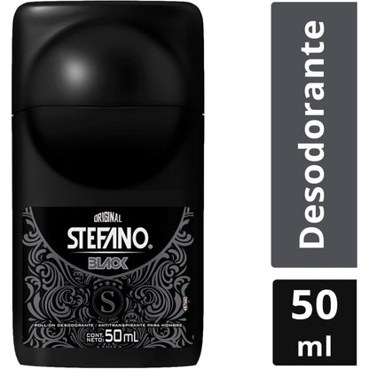 Five Brothers Stefano Black Men’s Deodorant Roll-On 3 Pack – Long-Lasting Protection, 1.69 fl oz Each