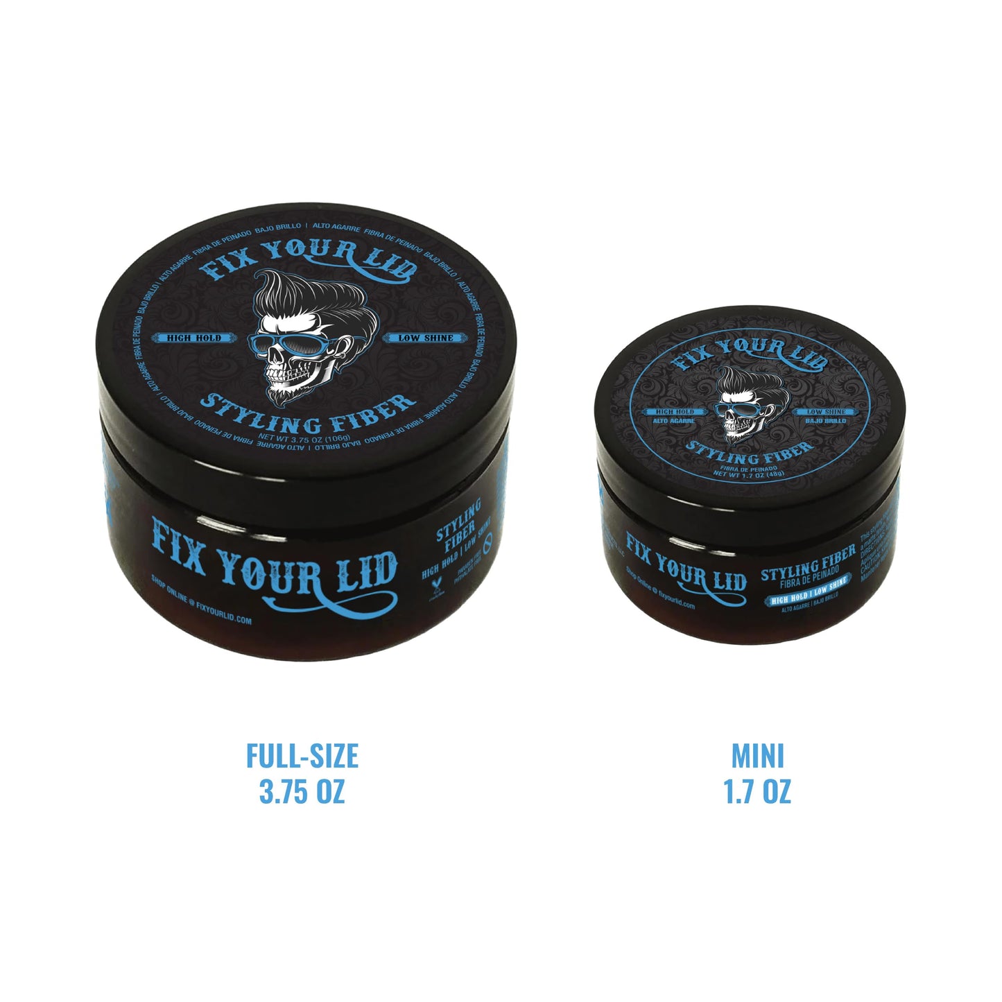 Fix Your Lid Hair Styling Fiber – High Hold, Matte Finish for Short Hair – 3.75 oz + 1.7 oz Bundle
