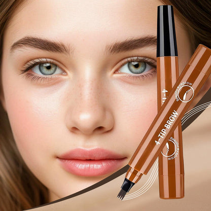 FIZYSKOE 3D Microblading Eyebrow Pencil – Waterproof Fine Tip, Natural Hair-Like Strokes (Dark Brown, 2pc)
