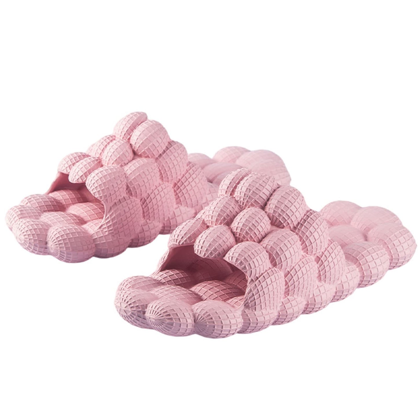 FJPTREN Massage Bubble Slippers – Unisex Open-Toe Spa Slippers, Non-Slip Quick-Dry Pink