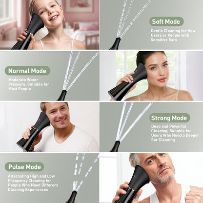 FlaoAito Ear Wax Removal - Electric Ear Cleaner IPX7, 4 Modes, Dual Tanks