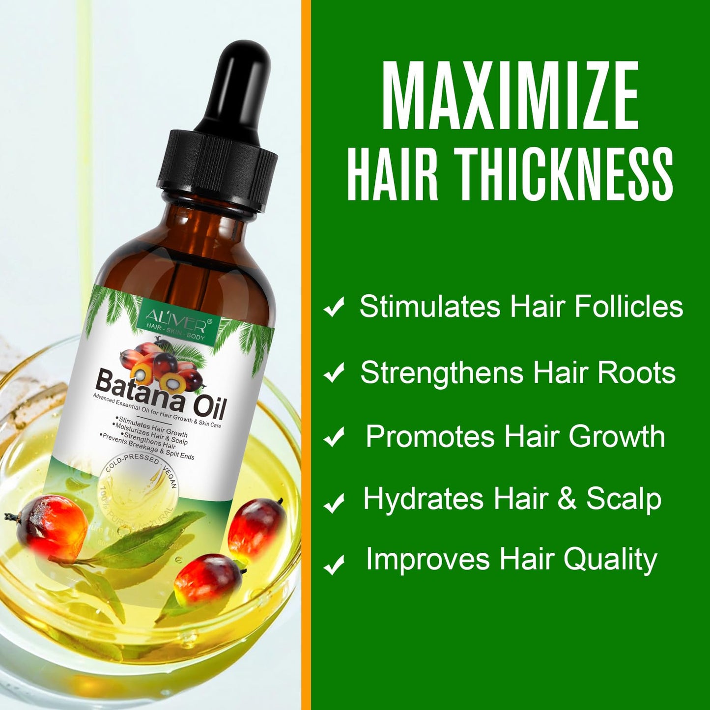 Flasture Batana Oil for Hair Growth – 100% Pure, 2.02 fl oz