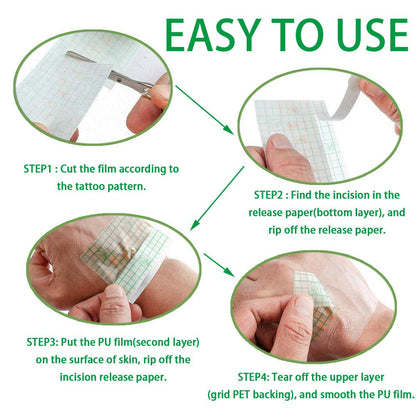 Flatoedu Tattoo Aftercare Bandage Roll 8x10 – Waterproof Transparent Film