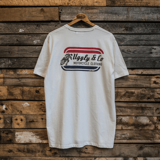 White Flattrack Tee