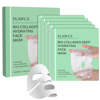 Flawlx Bio-Collagen Overnight Hydrogel Mask – Hydration & Pore Refinement (5-Pack)