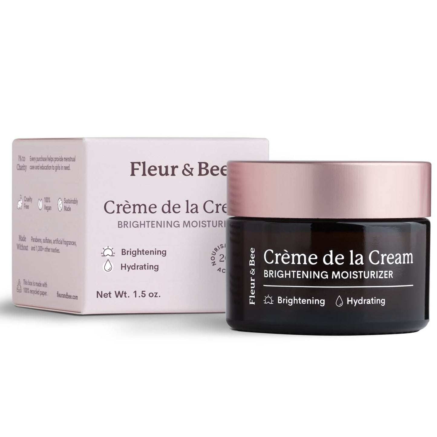 FLEUR & BEE Brightening Moisturizer – 100% Vegan Vitamin C Anti-Aging Cream | Dark Spots & Wrinkles