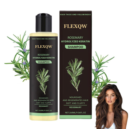 FLEXQW Rosemary Hair Growth Shampoo - 265ml | Natural Thickening & Strengthening Formula with Hydrolyzed Keratin