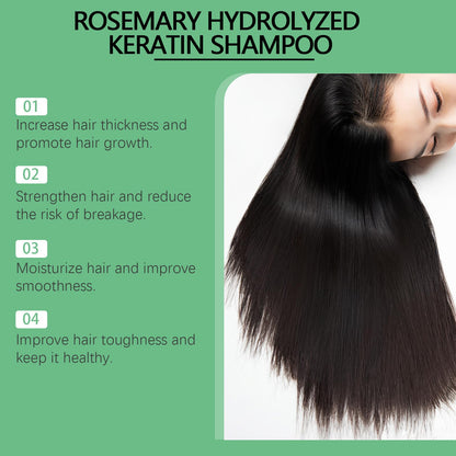 FLEXQW Rosemary Hair Growth Shampoo - 265ml | Natural Thickening & Strengthening Formula with Hydrolyzed Keratin