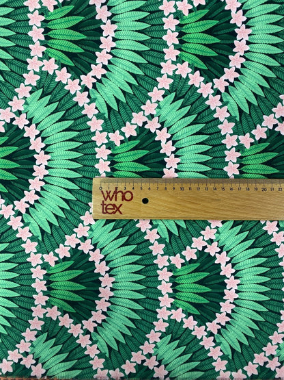 Floral Leaf Pattern Crepe Fabric by Metre