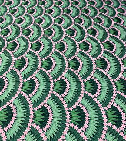 Floral Leaf Pattern Crepe Fabric by Metre