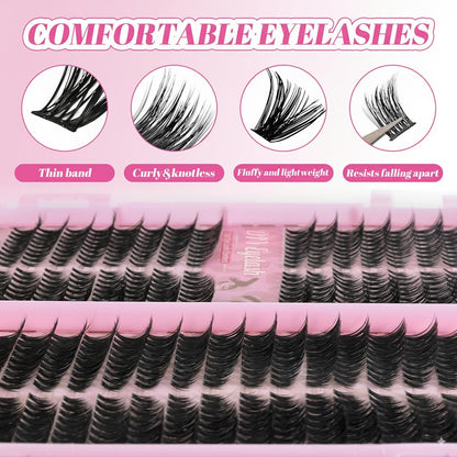 Floranest Lash Clusters Kit – 560 Pcs DIY Eyelash Extensions (9–16mm, D Curl)
