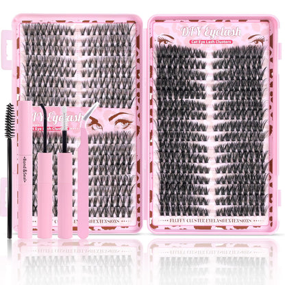 Floranest Lash Clusters Kit – 560 Pcs DIY Eyelash Extensions (9–16mm, D Curl)