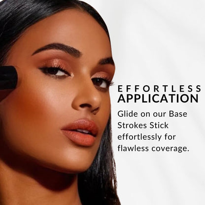 Base Strokes Crème Foundation Stick by Flori Roberts — Long-Lasting Natural Finish for Deep Skin Tones
