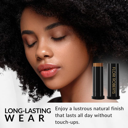 Base Strokes Crème Foundation Stick by Flori Roberts — Long-Lasting Natural Finish for Deep Skin Tones