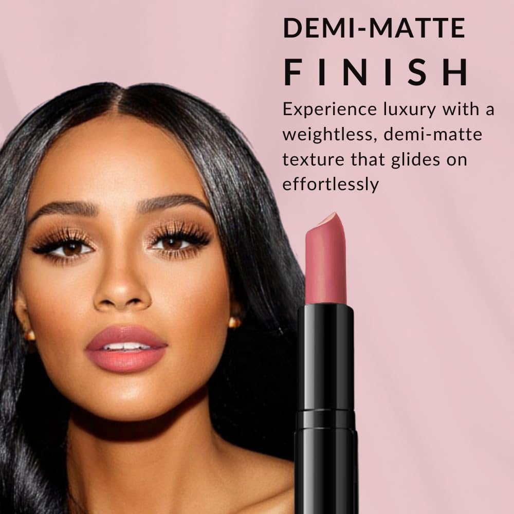Flori Roberts Luxury Lipstick – Demi-Matte Color for Deeper Skin Tones