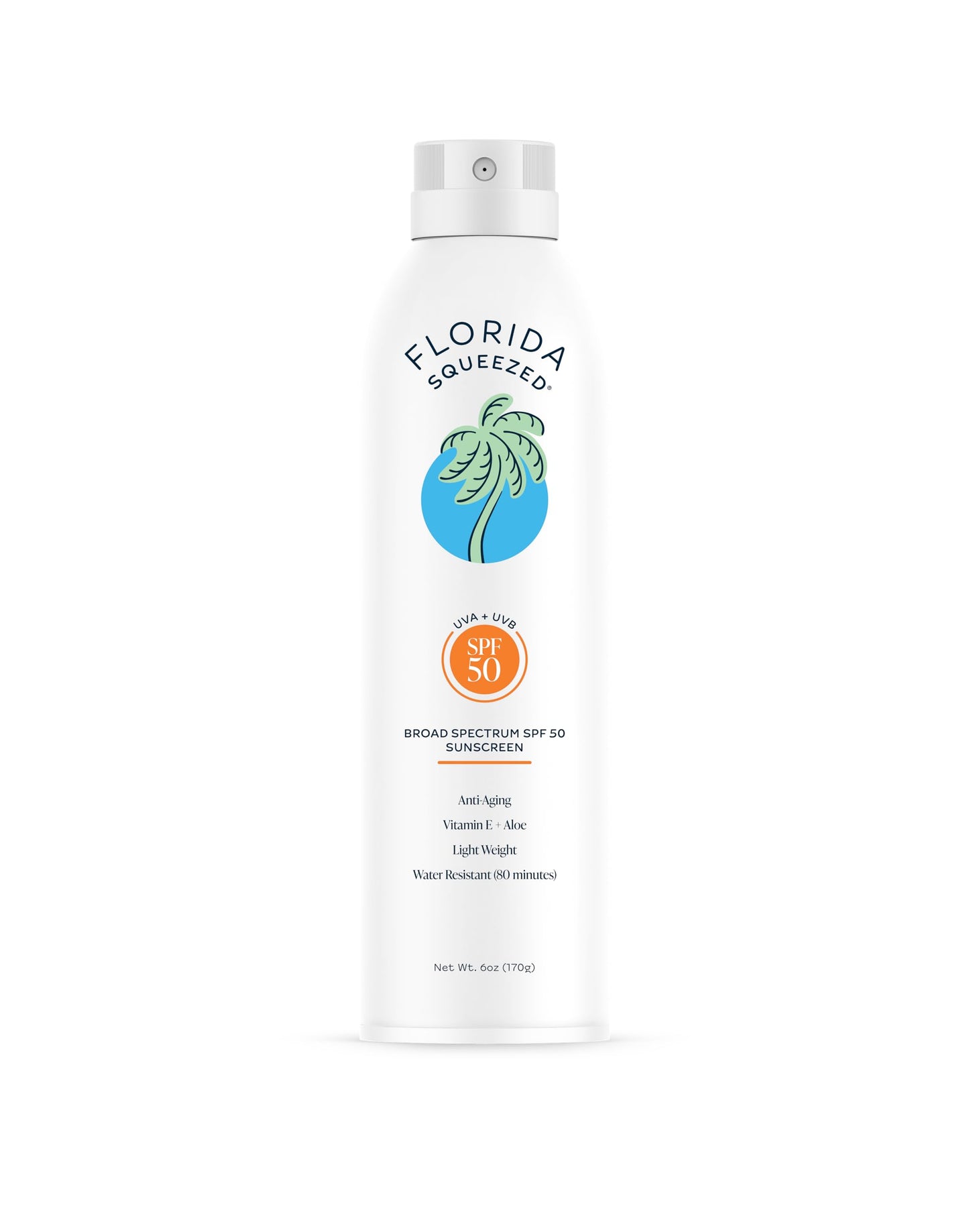 Florida Squeezed SPF 50 Sunscreen Spray – Water Resistant, Reef-Friendly, Vegan 6oz