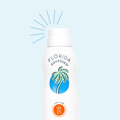 Florida Squeezed SPF 15 Sunscreen Spray — Water Resistant, Reef-Safe, 6oz, Vegan