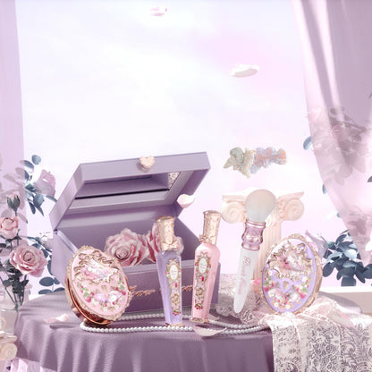 Flower Knows Violet Strawberry Rococo Gift Box Set – 7-Piece Makeup Kit with Mirror
