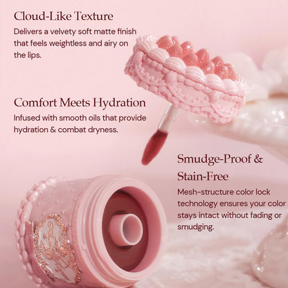 Flower Knows Strawberry Cupid Cake Lip Cream – Soufflé Muted Terracotta Matte Lipstick (0.17 oz)