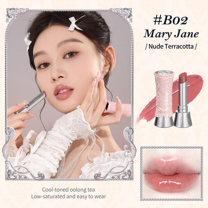 Flower Knows Swan Ballet Shine Lipstick & Hydrating Lip Gloss in Mary Jane Nude
