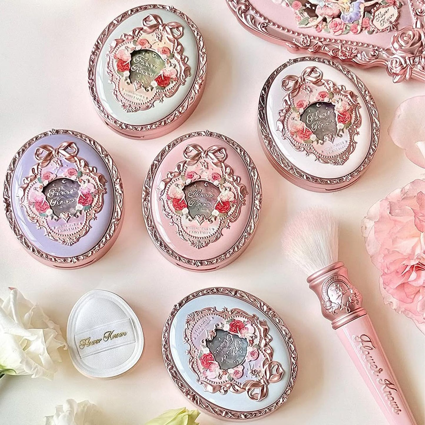 Flower Knows Midsummer Fairytales Velvet Embossed Blush – 03 Ballet Fairy (Frosty Peach), 5g | Buildable & Blendable Matte Finish