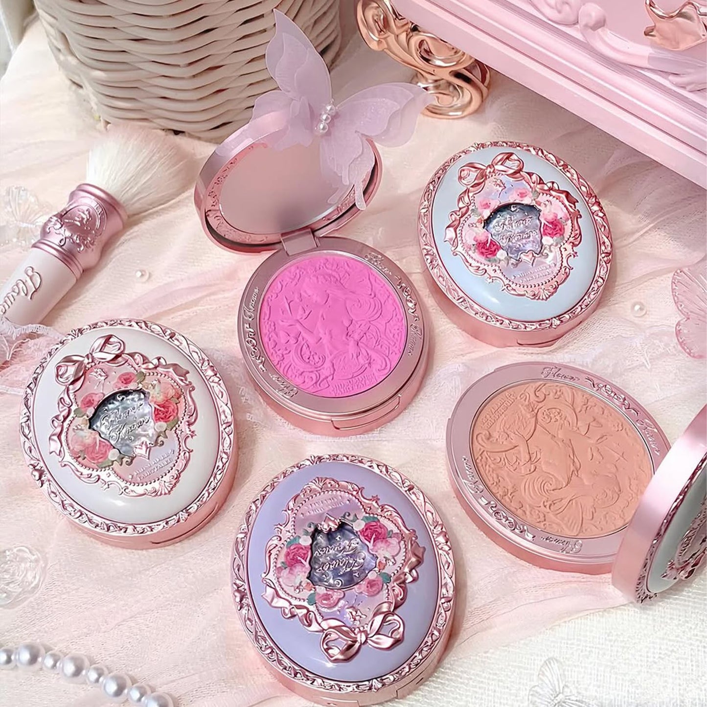 Flower Knows Midsummer Fairytales Velvet Embossed Blush – Valley Lily Taupe
