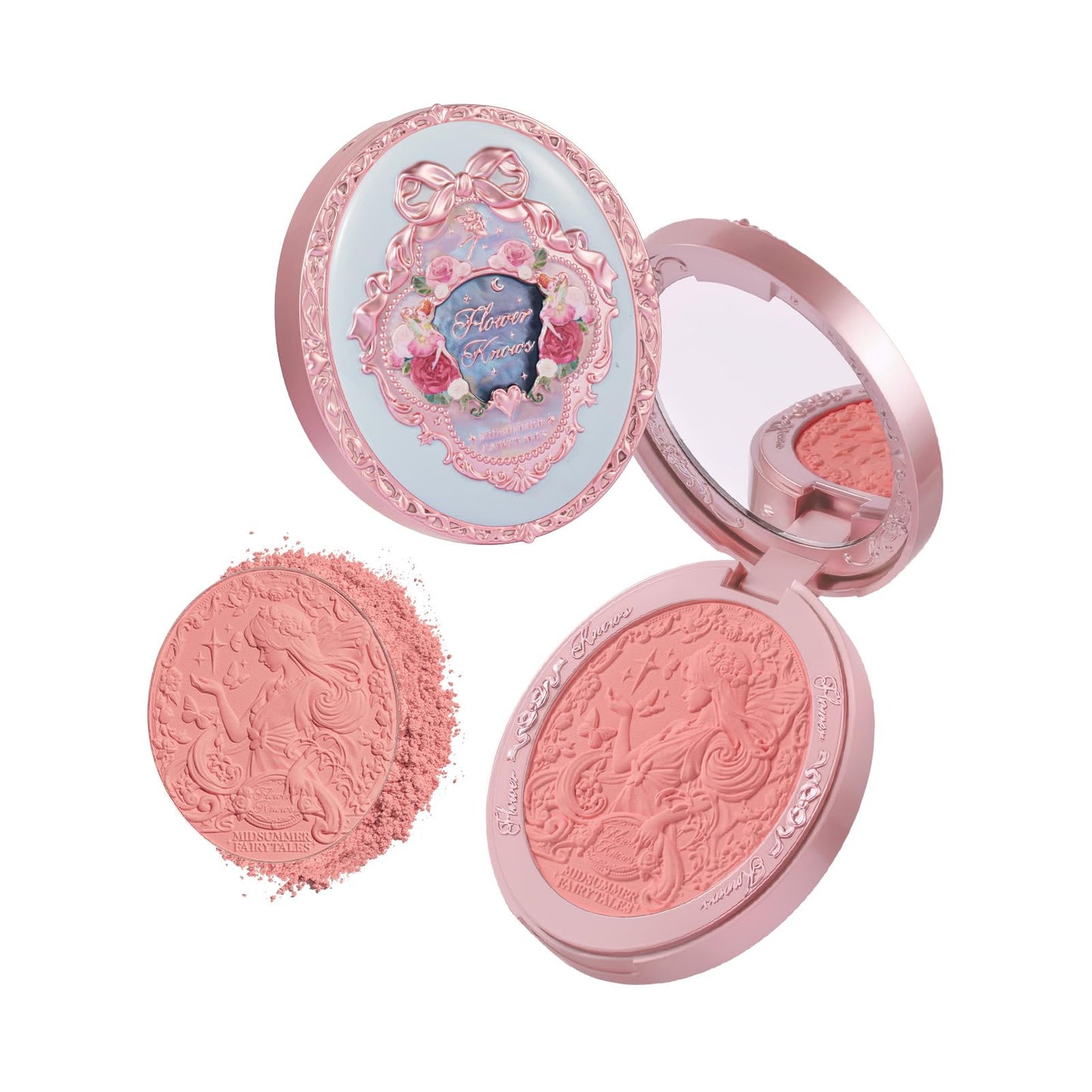 Flower Knows Midsummer Fairytales Velvet Embossed Blush – Summer Blossom 04 Tangerine