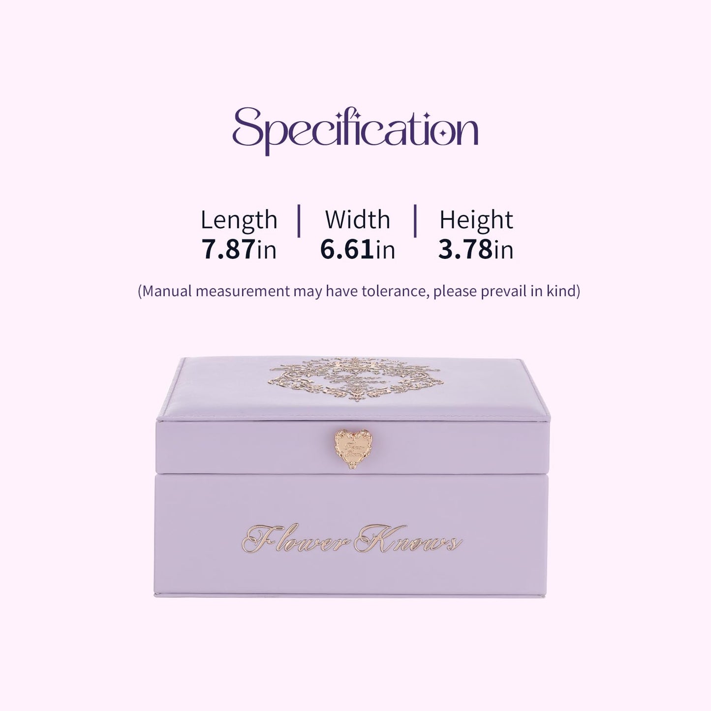 Flower Knows Violet Strawberry Rococo Gift Box Set – 7-Piece Makeup Kit with Mirror