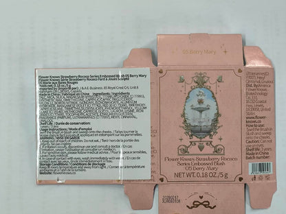 Flower Knows Strawberry Rococo Embossed Blush – Buildable Berry Pink Cheek Color