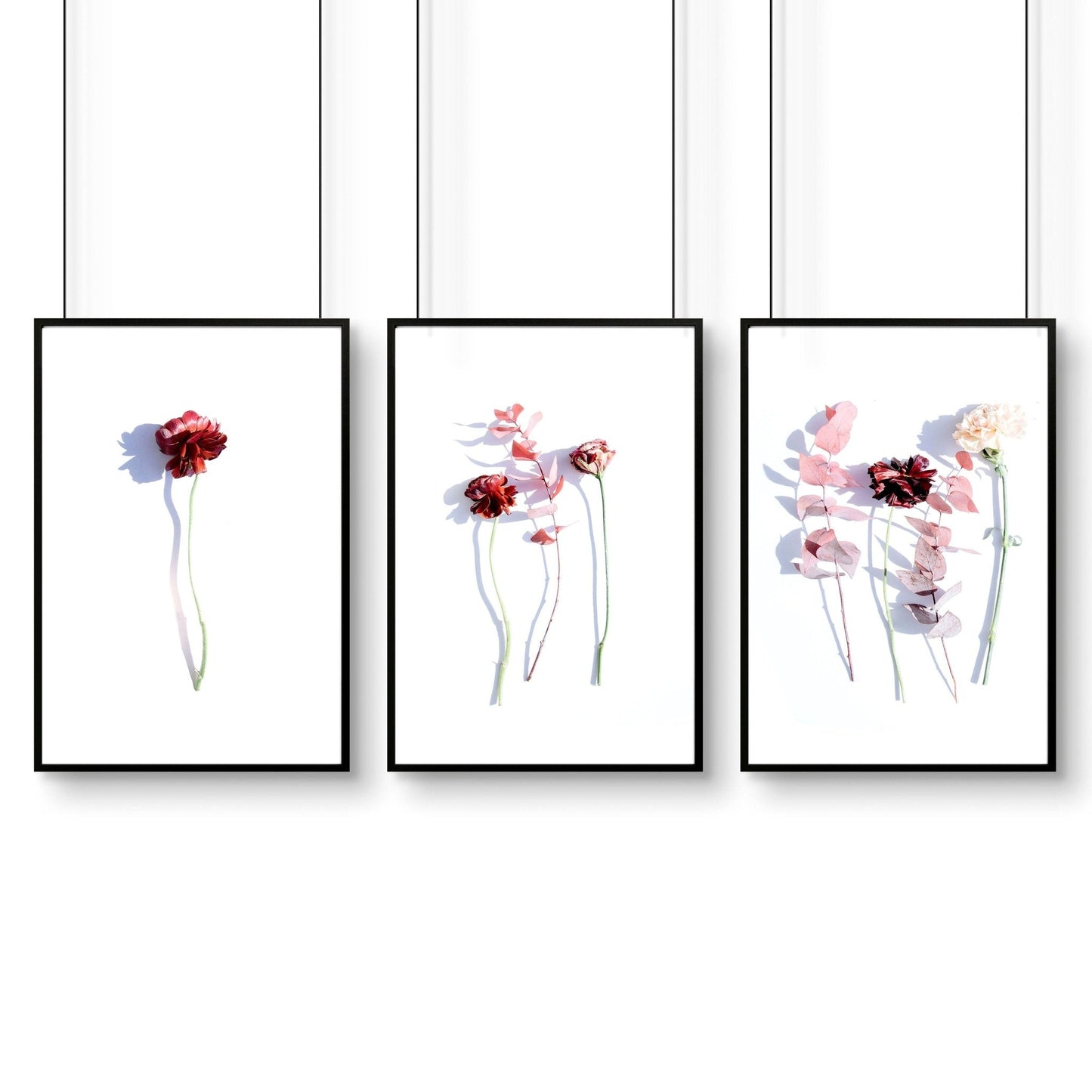 Flower paint | set of 3 wall art prints