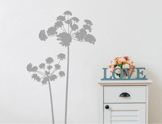 Large Silhouette Flowers Wall Sticker Decal