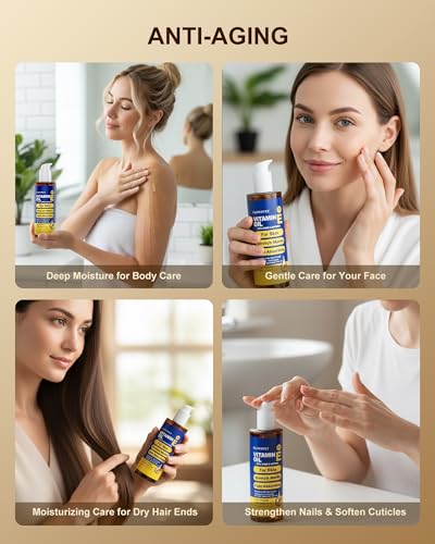 FLOWHYET Pure Vitamin E Oil for Skin – Lightweight, Fast-Absorbing 300ml