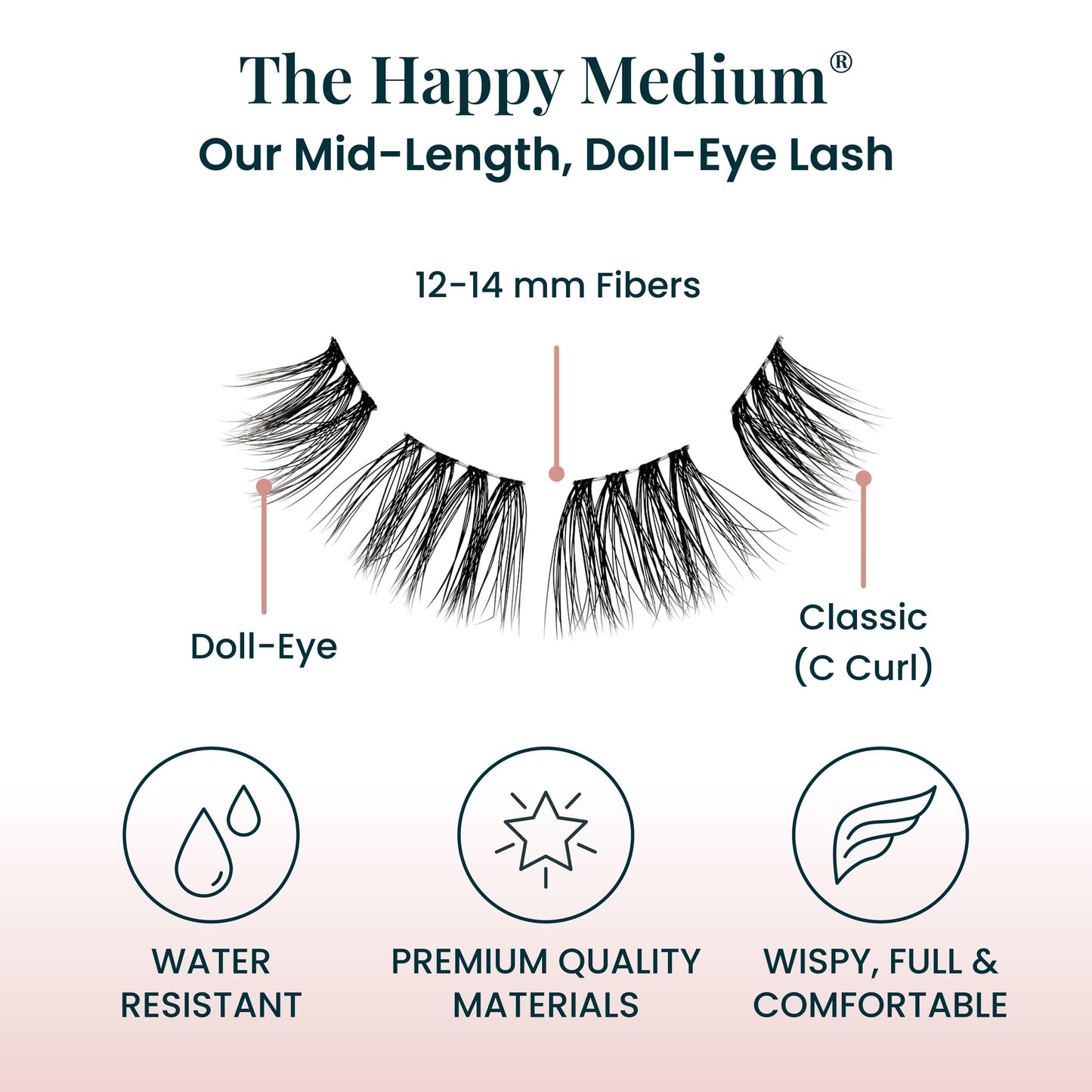 FlutterHabit The Happy Medium Lashes – 2 Sets, Up to 10 Days, Doll-Eyed Look
