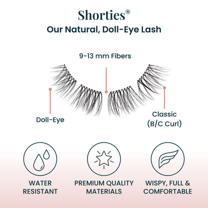 FlutterHabit The Shorties Lashes – 2 Sets DIY Natural Lash Extensions, Up to 10 Days Wear, Salon-Quality Clusters, No Glue Included