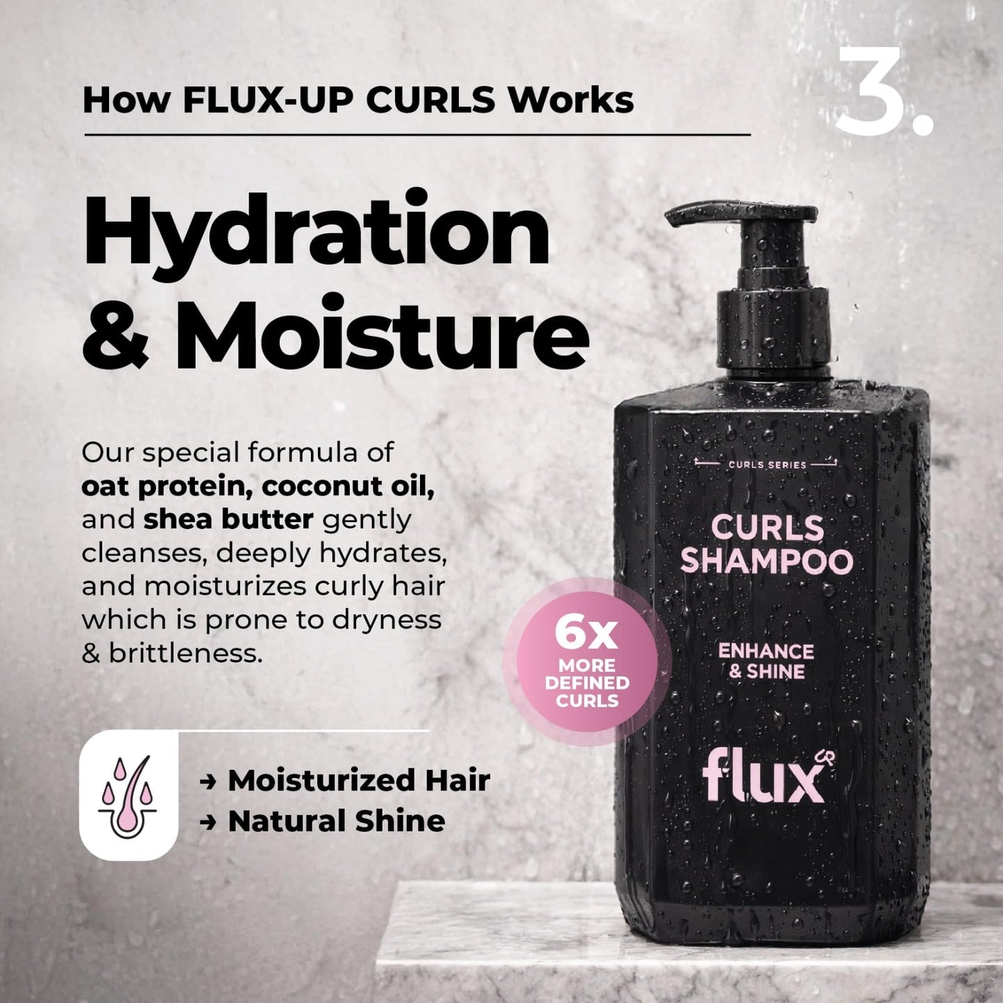 Flux Up Curly Hair Shampoo & Conditioner Set – Hydrating, Sulfate-Free Curl Care
