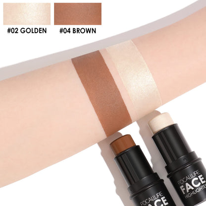 FOCALLURE 2 Pcs Contour Foundation Stick – Dual-Ended Highlight & Bronzer Pen for Sculpted, Long-Wear Look