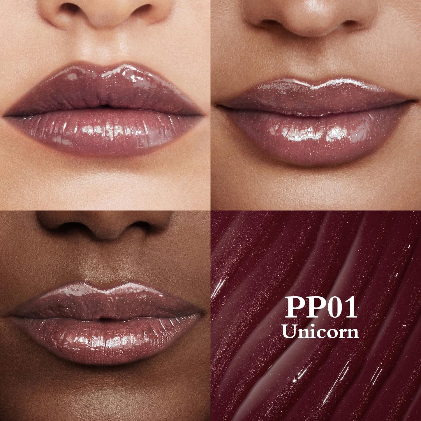 FOCALLURE Sparkling Gem Lip Plump Unicorn – Hydrating, High-Shine Lip Gloss