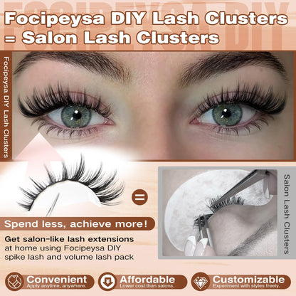Focipeysa Manga Lash Clusters – DIY Anime Lashes, 330 Pcs (8-16mm)